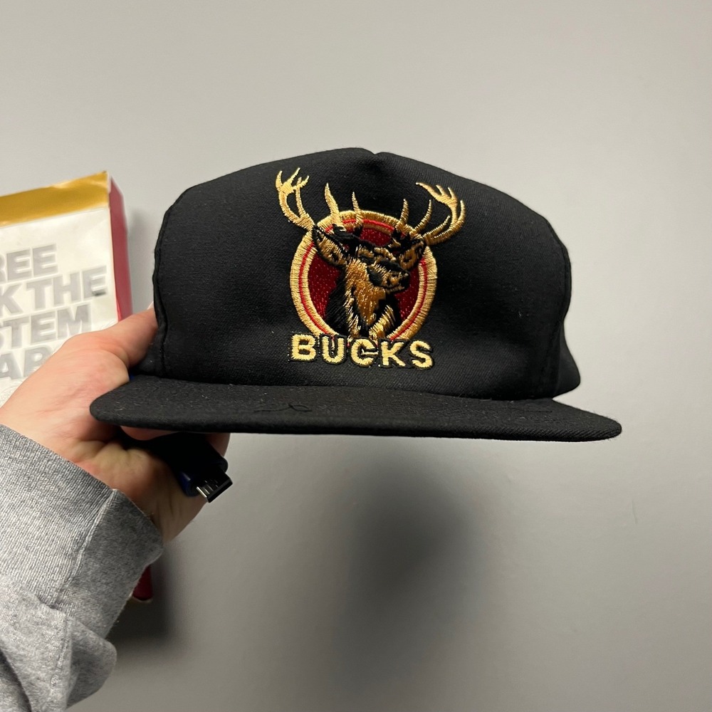 Bucks Cigarettes Hat Mens OSFA Black Buck The System Vintage 1991 Promo Snapback